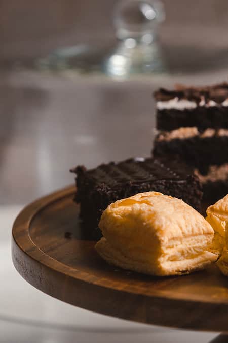 Buy_S. G. Home_Brown Wood And Glass Dessert Stand With Cloche_Online_at_Aza_Fashions