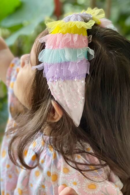 Shop_Joey And Pooh_Multi Color Sequins Ruffled Headband _at_Aza_Fashions