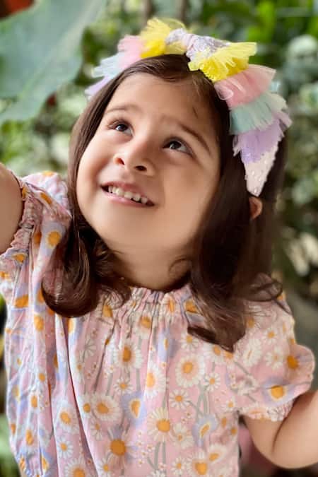 Joey And Pooh_Multi Color Sequins Ruffled Headband _Online_at_Aza_Fashions