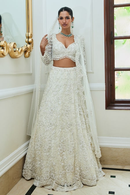 Nitika Gujral Floral Pattern Embroidered Bridal Lehenga Set 