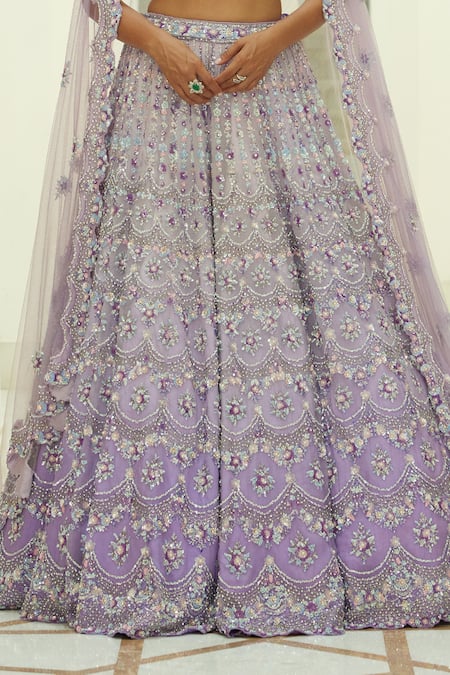 Nitika Gujral Purple Organza, Satin Sequins, Crystals, Lilac Ombre Embroidered Lehenga Set Online at Aza Fashions Nitika Gujral_Purple Organza, Satin Sequins, Crystals, Lilac Ombre Embroidered Lehenga Set _Online_at_Aza_Fashions