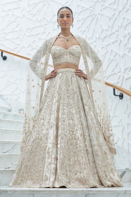 Nitika Gujral Sequin Crystal Embroidered Bridal Lehenga Set 