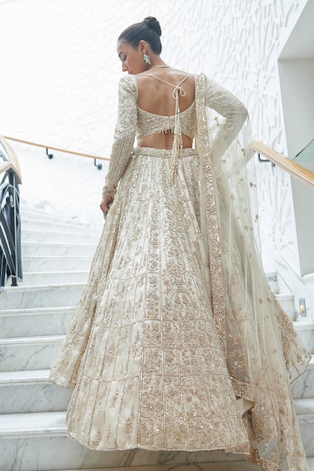Nitika Gujral Sequin Crystal Embroidered Bridal Lehenga Set 