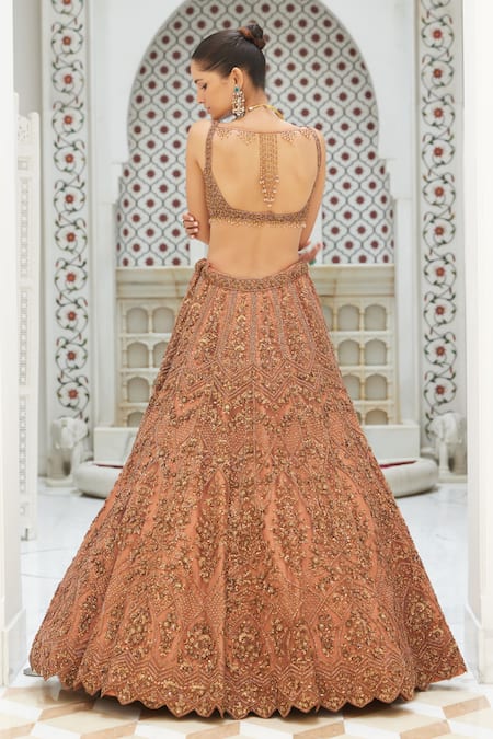 Nitika Gujral Mughal Flora Embroidered Bridal Lehenga Set 