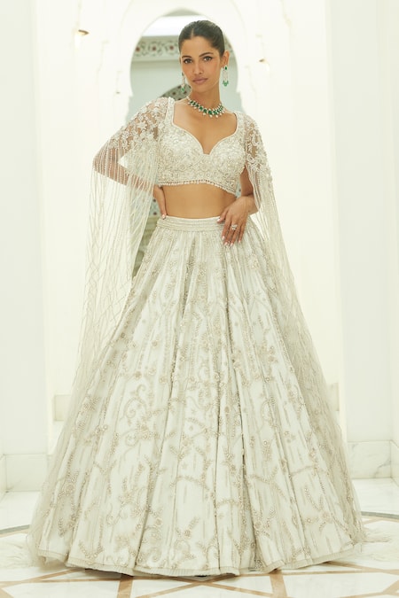 Nitika Gujral Floral Garden Embroidered Bridal Lehenga Set 