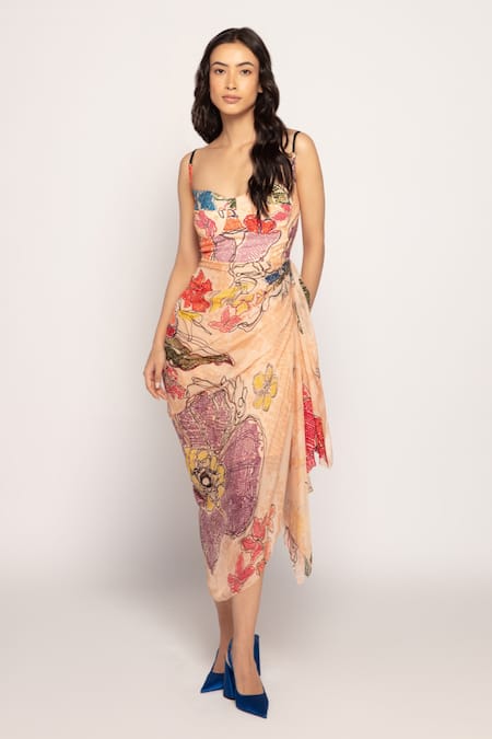 Saaksha & Kinni Floral Bandhej Print Dress 