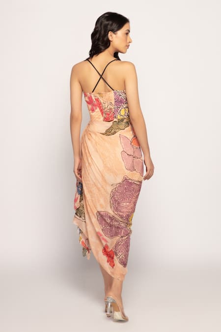 Saaksha & Kinni Floral Bandhej Print Dress 