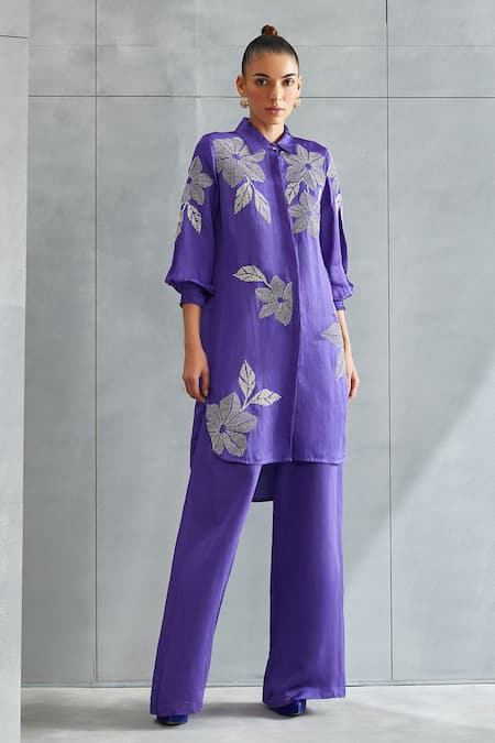 Namrata Joshipura Linen Satin Floral Pattern Tunic 