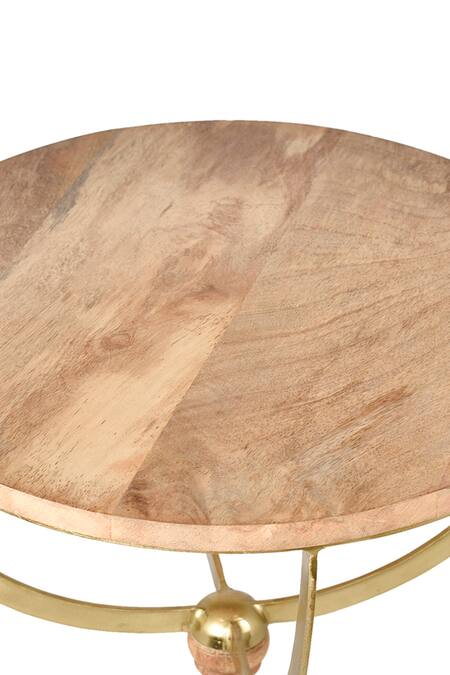 Shop_Manor House_Brown Iron, Natural Wood Top Accent Table_Online_at_Aza_Fashions