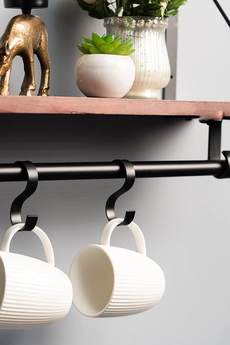 S. G. Home Brown Metal And Wood Floating Shelf Online at Aza Fashions S. G. Home_Brown Metal And Wood Floating Shelf_Online_at_Aza_Fashions