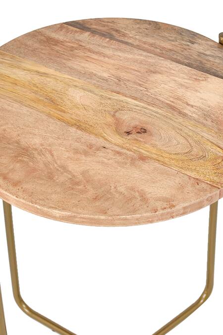 Manor House Brown Wood, Iron Antique Brass Table With Top Online at Aza Fashions Manor House_Brown Wood, Iron Antique Brass Table With Top_Online_at_Aza_Fashions