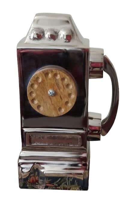 Shop_MANOR HOUSE_Silver Aluminium Telephone Showpiece _at_Aza_Fashions