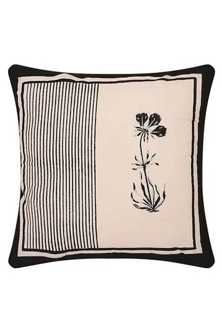 Shop Inheritance India Black Cotton Print Hand Block Cushion Cover- Set Of 4 at Aza Fashions Shop_Inheritance India_Black Cotton Print Hand Block Cushion Cover- Set Of 4_at_Aza_Fashions