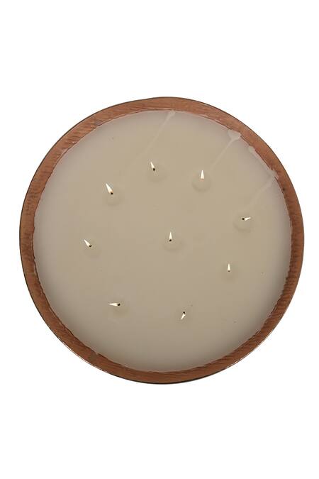 Shop_Manor House_Gold Iron Roshni Scented Wax Metal Bowl _at_Aza_Fashions
