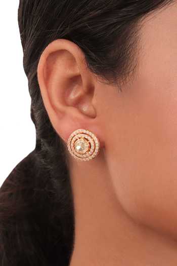 Sica Jewellery_Yellow Diamonds, Stones Moissanite Polki Solitaire Embellished Pendant Set _Online_at_Aza_Fashions
