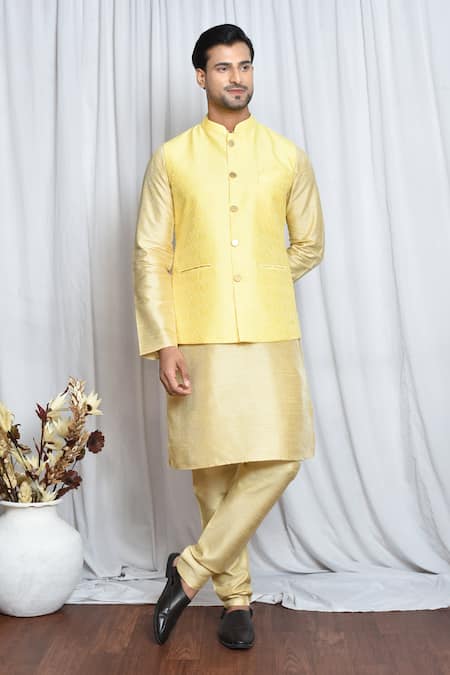 Aryavir Malhotra Flora Damask Woven Nehru Jacket 