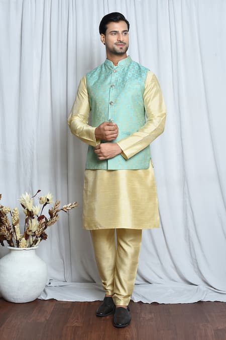 Aryavir Malhotra Flora Crest Woven Nehru Jacket 