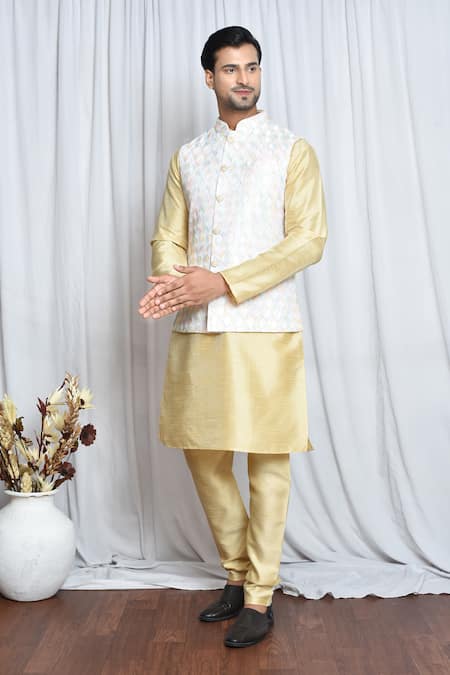 Aryavir Malhotra Tear Drop Pattern Nehru Jacket 