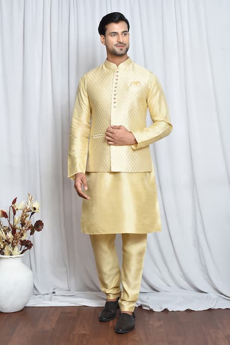 Aryavir Malhotra Bloom Motif Woven Nehru Jacket 