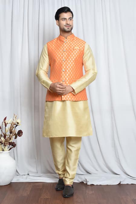 Aryavir Malhotra Blossom Motif Woven Nehru Jacket 