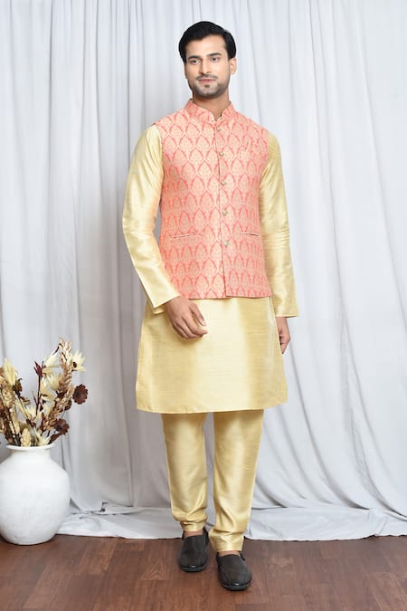 Aryavir Malhotra Carnation Bloom Woven Nehru Jacket 