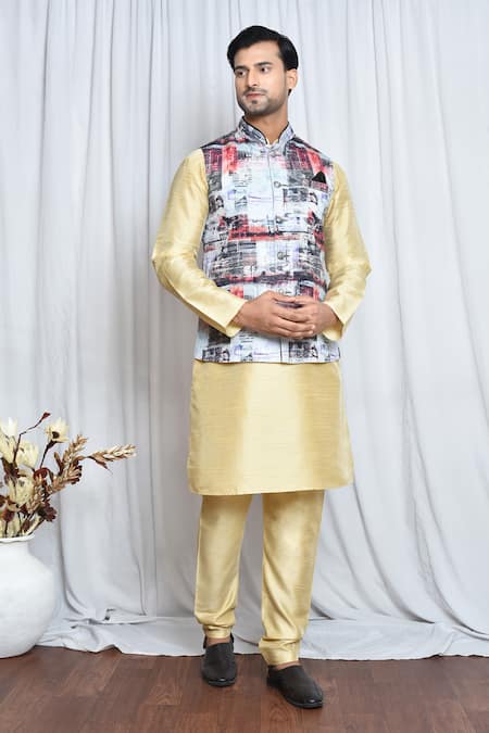 Aryavir Malhotra Abstract Pattern Nehru Jacket 