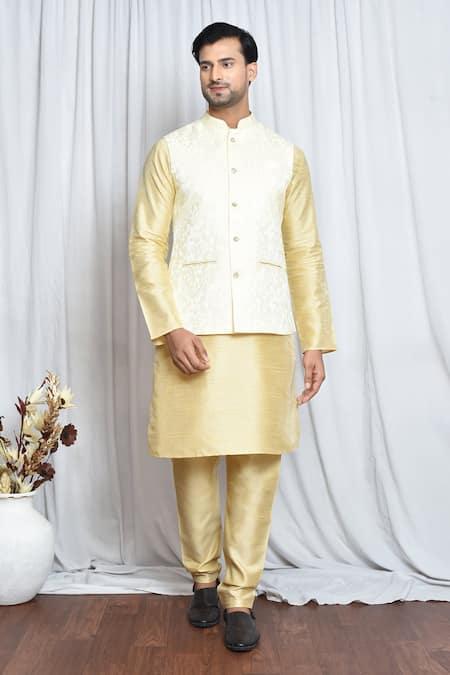 Aryavir Malhotra Tiny Squares Woven Nehru Jacket 