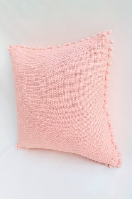 Buy_Throwpillow_Pink Cotton Embroidered Cushion Cover_Online_at_Aza_Fashions