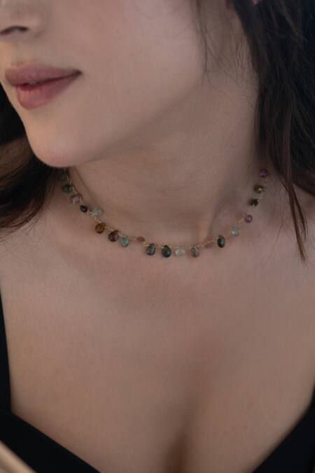 Do Taara_Multi Color Natural Stones Necklace_Online_at_Aza_Fashions