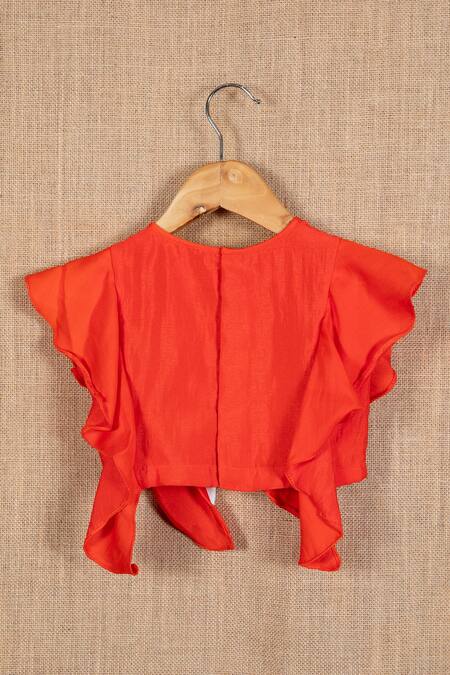 Minikin Blue Cotton, Silk Zari Bandhej Print Lehenga And Crop Top Set Online at Aza Fashions Minikin_Blue Cotton, Silk Zari Bandhej Print Lehenga And Crop Top Set _Online_at_Aza_Fashions