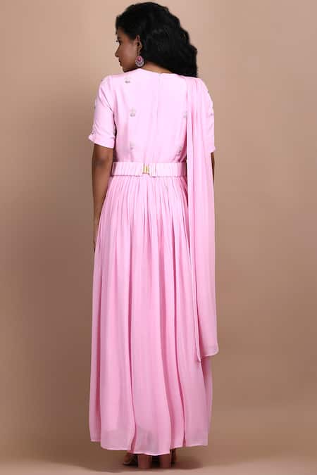 Label Ivish Mandevilla Gathered Draped Dress With Belt 