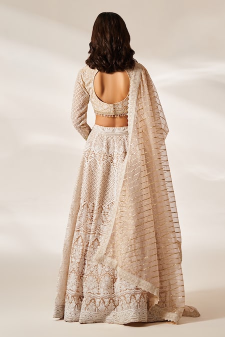 Studio Iris India Gabrielle Chikankari Embroidered Bridal Lehenga Set