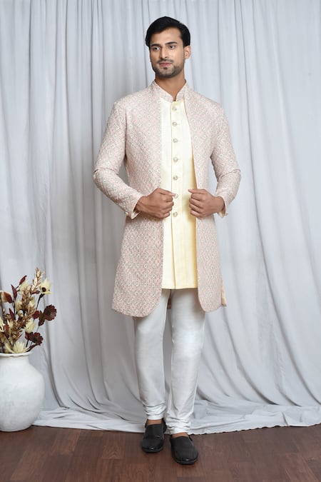 Aryavir Malhotra Sequin Embroidered Sherwani Set 