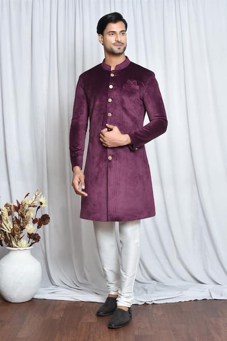 Aryavir Malhotra Velvet Sherwani Set 