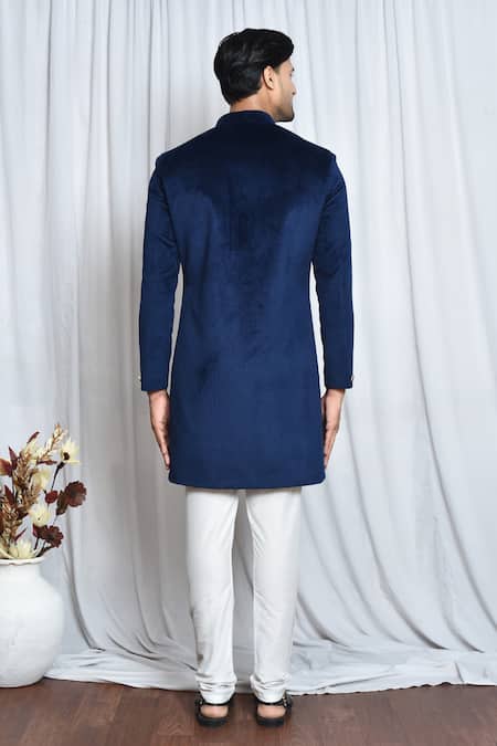 Arihant Rai Sinha Velvet Solid Sherwani Set 
