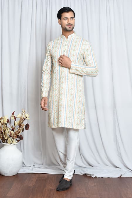 Arihant Rai Sinha Floral Print & Embroidered Kurta 
