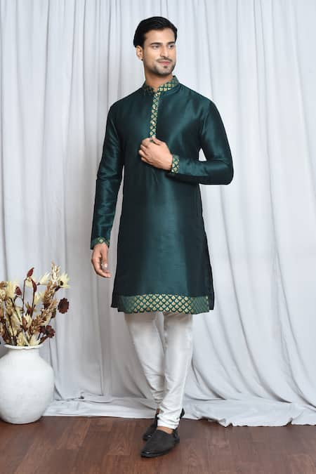 Aryavir Malhotra Floral Pattern Patch Work Kurta 