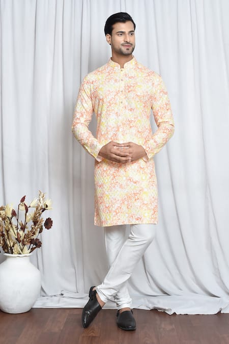 Aryavir Malhotra Botanic Haze Print Kurta 