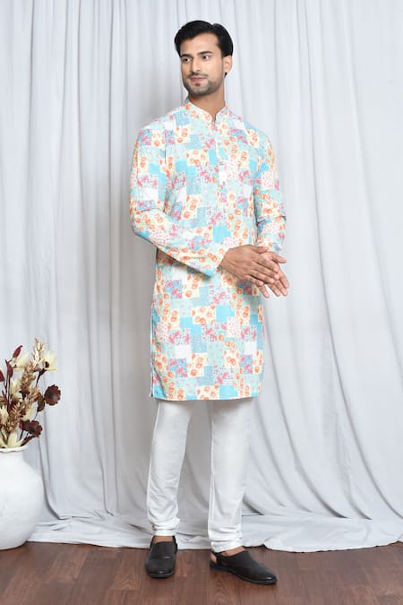 Aryavir Malhotra Floral Paisley Print Kurta 