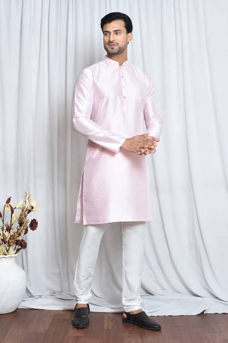 Aryavir Malhotra Plain Mandarin Collar Kurta 