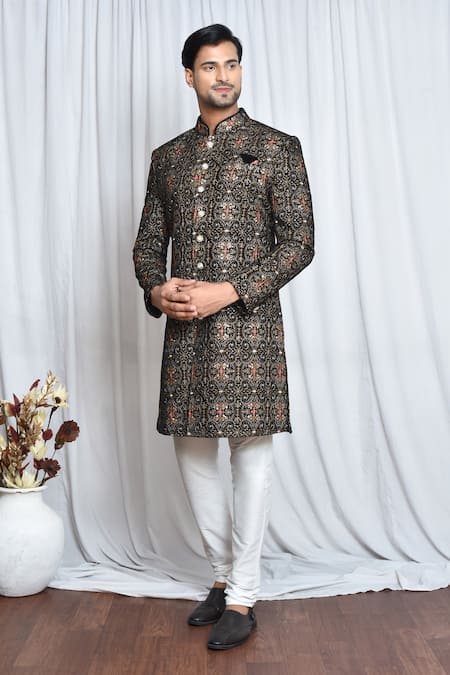 Black velvet sherwani outlet for groom