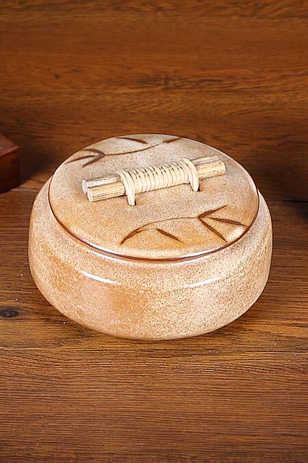 Nakshikathaa - Homeware Beige Studio Pottery Roti Box