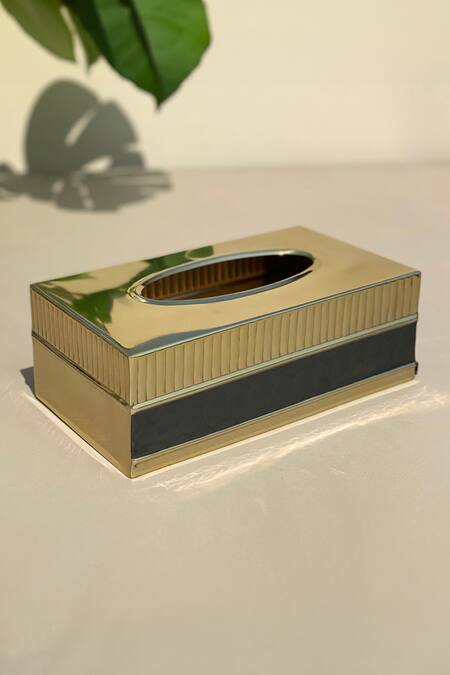 Buy Mason Home Black Ceramic Luxor Tissue Box at Aza Fashions Buy_Mason Home_Black Ceramic Luxor Tissue Box_at_Aza_Fashions