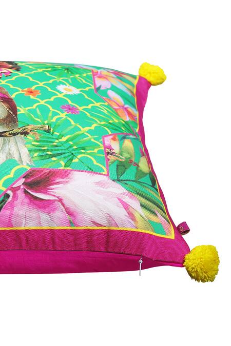 Oris Root_Multi Color Printed Bagh E Erum Abeer Floral Cushion Cover Set Of 5_at_Aza_Fashions