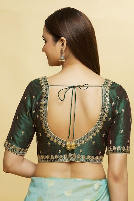 Samyukta Singhania Floral & Zari Embroidered Blouse 