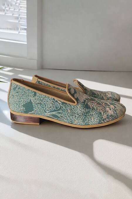 Pako John Floral Embroidered Loafers 