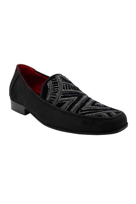 Pako_Black Embroidered Matthew Shoes  _Online_at_Aza_Fashions