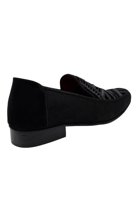 Shop_Pako_Black Embroidered Matthew Shoes  _Online_at_Aza_Fashions