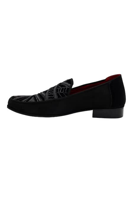 Pako_Black Embroidered Matthew Shoes  _at_Aza_Fashions