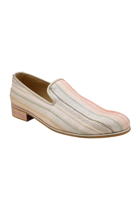 Pako_Multi Color Textured Neil Stripe Shoes  _Online_at_Aza_Fashions